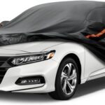 kayme 7 Layers Car Cover Custom Fit for Honda Accord Sedan/Coupe (2001-2025) Waterproof All Weather for Automobiles, Outdoor Full Cover Rain Sun UV Protection with Zipper Cotton/Black
