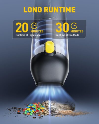 AUXITO Car Vacuum Portable Cordless 14000Pa Suction, Handheld Vacuum Blow & Suction 2 in 1, Small Vacuum Cleaner Hand Held Vacuum for Car, Home, Pet, Office, Ideal Gifts for Men & Women (Black) - Image 6