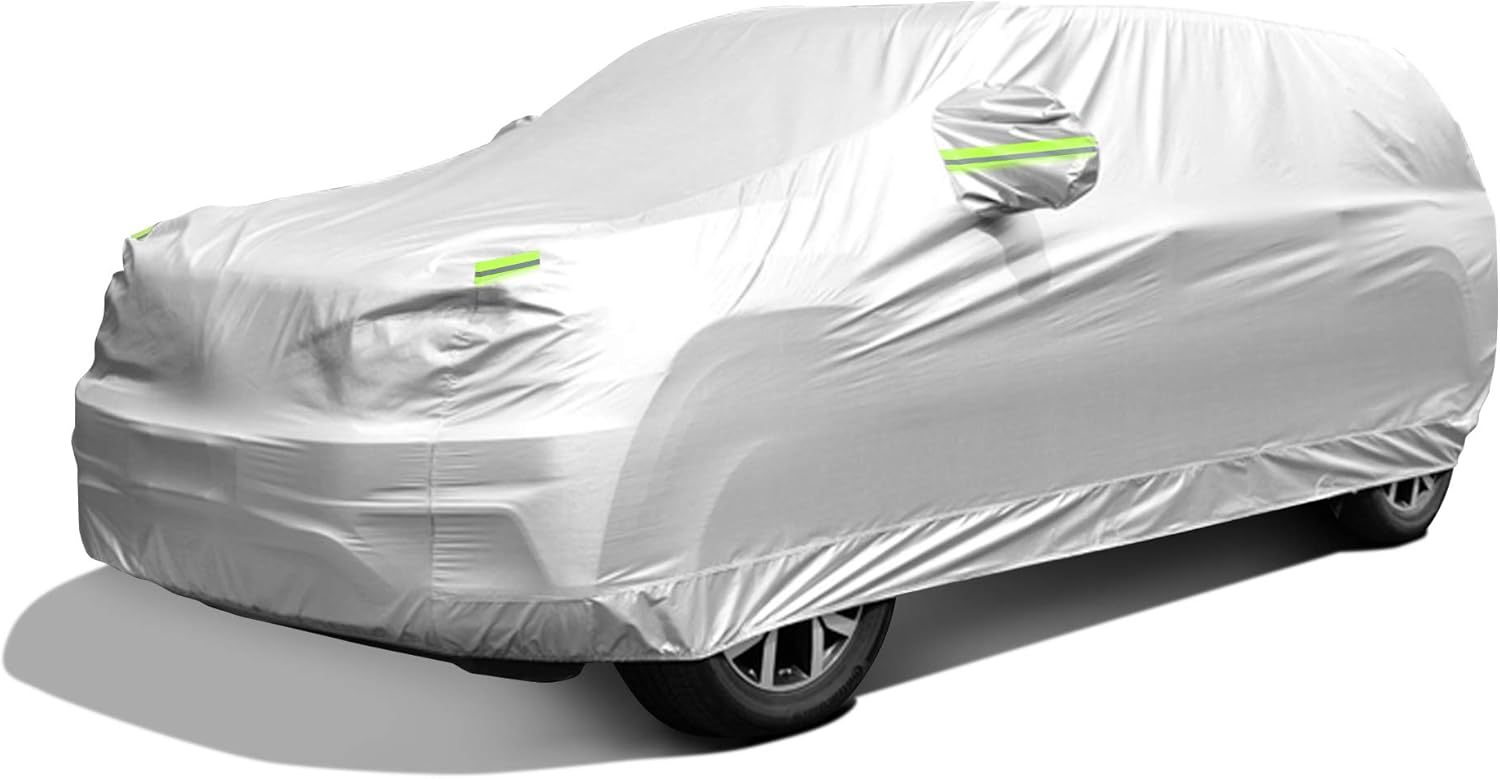 61sXARbyXZL._AC_SL1500_.jpg SUV Waterproof Car Covers for Automobiles All Weather Season UV Protection Snowproof Outdoor Full Cover Universal Fit SUV Up to 190’’ - Image 1