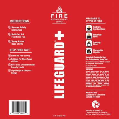 LIFEGUARD Aerosol Fire Extinguisher Spray - Non-Toxic, Eco-Friendly Fire Suppressant for Home, Kitchen, Car & Office, Compact, Easy-to-Use Design with 10-Year Shelf Life (Pack of 1) - Image 2