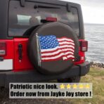 Spare Tire Cover, Black Wheel Cover with American US Flag PVC Leather Waterproof Dust-Proof Universal Fit for Jeep, Trailer, RV, SUV, Camper and Vehicle (15 Inch) - Image 4
