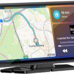 LAMTTO 9.26-inch Wireless CarPlay Screen for Car Compatable with Apple CarPlay& Android Auto,Portable Car Stereo with GPS Navigation,Bluetooth,Mirror Link,Drive Play,Touch Screen for All Vehicles