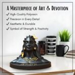 Lord Adiyogi Statue with Golden Detailing for Car Dashboard Home Office Decor Black Resin Lord Mahadev Shiv Dhyana Mudra Black Sculpture Showpiece Idol Murti for Mandir/Temple (Big) - Image 6