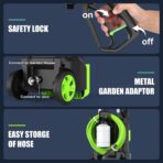 5000 PSI Professional Electric Pressure Washer,4.0 GPM Heavy Duty Power Washer with 4 Nozzles,Foam Cannon,33FT Hose and 500ml Soap Bottle for Home/Cars(Green) - Image 6