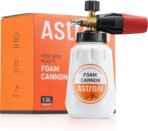 AstroAI Foam Cannon, Heavy Duty Car Foam Blaster Wide Neck Adjustable Snow Foam Lance and Thick Foam for Pressure Washer with 1/4" Quick Connector,1L Bottle