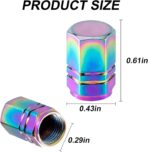 Alpmosn Colorful Aluminum Tire Stem Valve Caps Wheel Valve Covers Car Dustproof Tire Cap Cover Accessories, Universal for SUV, Car, Bike and Motorcycle，Hexagon Shape (4PCS) - Image 2
