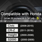 West Llama Customized Auto Car Steering Wheel Cover for Honda Civic, CR-Z, Insight, S2000, 14" - 14.25" (Black-Small Size) - Image 2