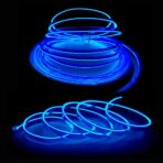El Wire Blue Interior Car LED Strip Lights, 2M Neon Wire USB 5V with Fuse Protection for Automotive Interior Decoration, with 6mm Sewing Edge - Image 3