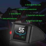 Heads Up Display, P10 Universal Car HUD OBD2 Speed Warning RPM Fuel Consumption Projector - Image 5