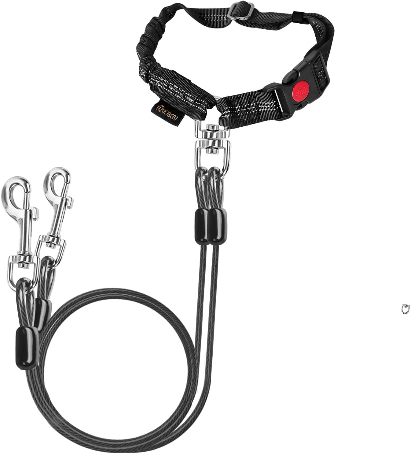 61tYI-Id3KL._AC_SL1500_.jpg Double Dog Seat Belt, Steel Cable Chew Proof Dog Car Accessories Headrest Restraint Dog Car Seatbelt for Medium Large Dogs Chewer Heavy Duty 2 Dogs Dog Seatbelts Connect Harness in Vehicle - Image 1