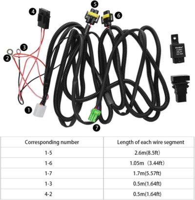 H11 880 881 H9 Fog Light Lamp Wiring Harness Socket Wire Connector with 40A Relay & ON/Off Switch Kits Fit for LED Work Lamp Driving Lights Etc - Image 8