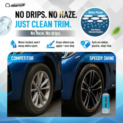 Nanoskin SPEEDY SHINE Exterior Tire & Trim Gel 1 Gallon - Restores and Conditions Faded Tires, Trim, Bumpers and Rubber for Car Detailing | Safe for Cars, Trucks, SUVs, Motorcycles, RVs & More, 128 Fl Oz (Pack of 1) - Image 5