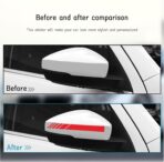 Kewucn 2PCS Car Rear View Mirror Stickers, Waterproof Auto Side Rearview Mirrors Decal Stripes, Universal Anti-Collision Striped Automotive Warning Stripes for Most Vehicles (Red) - Image 5