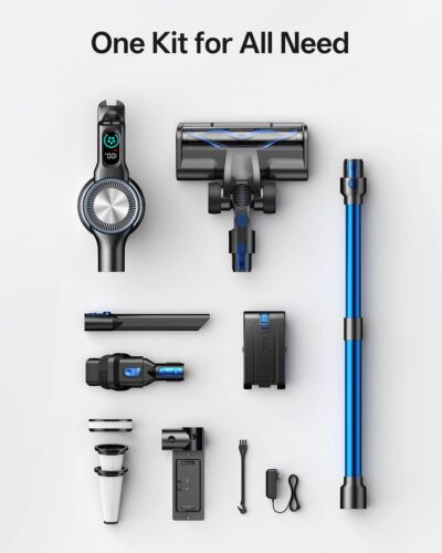 Cordless Vacuum Cleaner, 8-in-1 Cordless Stick Vacuum Cleaner with 3 Suction Modes, Up to 45mins Runtime, Rechargeable, Self-Standing, Wireless Vacuum Cleaners for Home Pet Hair Carpet Car Hard Floor - Image 9