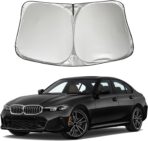 Car Windshield Sun Shade Sunshade Compatible With BMW 3-Series 328i 335i 320i 330i 325i F30 F31 M3 E60 E61 2026 2025 2024 2023 2022 2021-2013 Accessories, Foldable Car Front Window Sun Shield