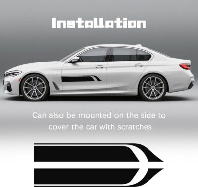 2PCS Racing Stripes Car Hood Decal with Scraper,Stylish Hood Decals for Cars Decorates Hoods Cover and Scratch Protection,Universal Vinyl Car Decals for Cars Modifications (Black) - Image 6