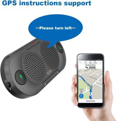 Besign BK06 Bluetooth 5.0 in Car Speakerphone with Visor Clip, Wireless Car Kit for Handsfree Talking, Motion Auto On, Siri Google Assistant Support, Dual 2W Speakers - Image 6
