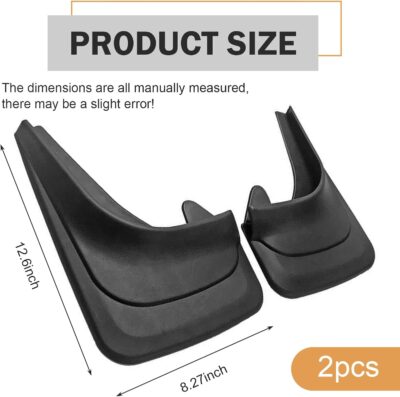 2PCS Car Mud Flaps, Scratch-Resistant & Impact-Resistant PVC Splash Guards, Vehicle Wheel Rear Mudguards for Gravel Slurry, Universal for Most Cars, SUVs, Trucks (Black) - Image 2