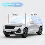 Half Car Cover for SUV, Waterproof & Dustproof & Snowproof Automotive Windshield Covers, All-Weather Auto Sun Protection with Reflective Straps, 161.4" Vehicle Sunroof Cover (SUV) - Image 2