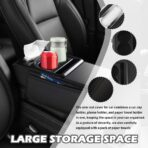 4 in 1 Center Console Cover,Multifunctional Car Armrest Storage Box with Cup Holder& Phone Holder& Car Tissue Holder,7.68 * 13.98" Arm Rest Cover for Cars with 2 Side Pockets - Image 3
