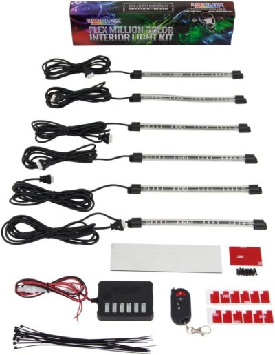 LEDGlow 6pc Flexible Million Color Multi-Color LED Interior Footwell Underdash Neon Lighting Kit for Cars & Trucks - 15 Solid Colors - 10 Unique Patterns - Music Mode - Includes Control Box & Remote - Image 5