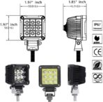 Motorcycle Fog Lights, 2'' Inch 27W Spot Mini Cube Work Driving Pod Lights for Offroad Trucks ATV UTV SUV 4x4 Pick Up Car Boat - Image 5