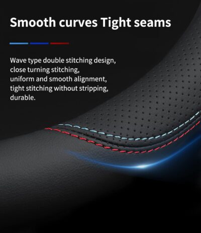 Custom-Fit for GMC Steering Wheel Cover, Premium Leather Car Steering Wheel Cover with Logo, Non-Slip, Breathable, for GMC Accessories (B-Style,for GMC) - Image 7