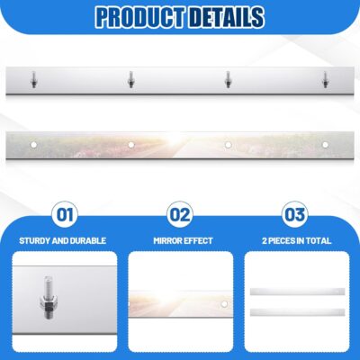 2 Pcs 2" X 24" Studded Mud Flap Top Plate with Perforated, Stainless Steel, for Fixing Mudguard (2 Pcs,Porous) - Image 3