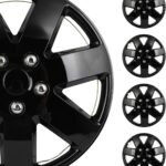 SCITOO 16 Inch Black hubcaps, universally Adaptable to Cars, Trucks, SUVs, Simple to Mount, Elegant Design, rustproof Wheel Rim Cover Set of 4
