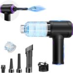 14.5KPA Computer Keyboard Vacuum Cleaner &110000RPM Electric Air Duster 3-in-1,Replaces Canned Air,for PC Tower & Car Laptop Sewing Machine Portable Keyboard Vac USB Desk Crumbs Dust Cleaners