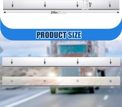 2 Pcs 2" X 24" Studded Mud Flap Top Plate with Perforated, Stainless Steel, for Fixing Mudguard (2 Pcs,Porous) - Image 2