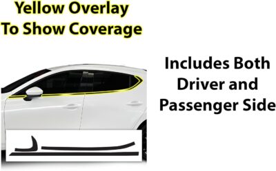 BOGAR TECH DESIGNS for Mazda 3 Hatchback 2019-2026 Side Window Chrome Delete – Precut Vinyl Trim Overlay, Gloss Black Blackout Appearance - Image 6