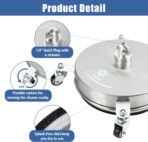 janz 14" Pressure Washer Surface Cleaner with 4 Wheels, Stainless Steel Housing, 1/4" Quick Plug, 2 Extension Wands, 2 Replacement Nozzles and 3 Spray Nozzles, 4000 PSI - Image 3