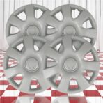 Set of 4 15" Push-on Silver Hubcaps for Toyota Camry 2002-2004