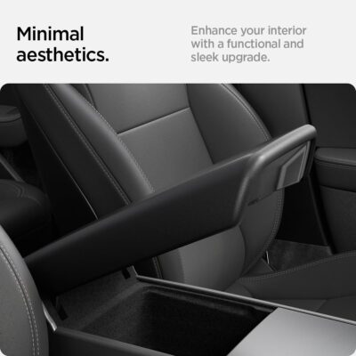 Spigen Center Console Armrest Cover for Tesla Model Y Juniper (Standard, Premium & Performance 2026/2025) and Model 3 Highland (Standard, Premium & Performance 2026/25/24) - Black - Image 3