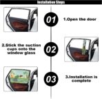 Car Window Shade for Baby, Blackout Car Window Curtain with Storage Pockets & 7 Suction Cups, Cartoon Pattern Cars Side Window Sun Shade Cover for Sun/Heat/UV Rays Protection (Green-Dinosaurs) - Image 6