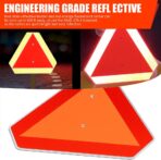 Slow Moving Vehicle Sign,Slow Moving Vehicle Triangle Sign,Aluminum 14"x16"3M Reflective for Golf Cart - Image 2