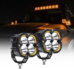 Exzeit 120W 3Inch Lights Pods with DRL, 12000LM Auxiliary Driving LED Pods Ditch Light, Bright Fog Lights for 4Runners Truck Cars,12V/24V