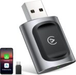 AuroraLink JC015 Wireless CarPlay & Android Auto Adapter - 2-in-1 Plug and Play Mini Dongle, Stable & No Delay Wireless USB Adapter for iPhone/Android Cars, with Dual-Band WiFi & Bluetooth 5.2