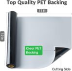 Black Permanent Vinyl - Glossy Black Adhesive Vinyl Roll for All Cutting Machine, Permanent Outdoor 12" x11FT for Decor Sticker, Car Decal, Scrapbooking, Signs, Glossy & Waterproof - Image 2