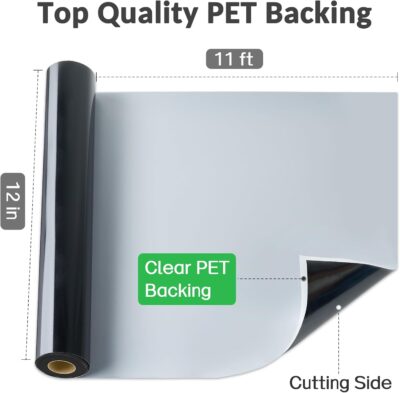 Black Permanent Vinyl - Glossy Black Adhesive Vinyl Roll for All Cutting Machine, Permanent Outdoor 12" x11FT for Decor Sticker, Car Decal, Scrapbooking, Signs, Glossy & Waterproof - Image 2