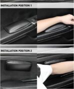 2PCS Car Knee Cushion,Soft Leather Car Door Armrest Pad for Knee Leg Elbow,Universal Car Center Console Cushion Pad Comfort Pillow for Automotive Interior Accessories (Black) - Image 3