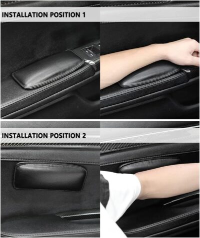 2PCS Car Knee Cushion,Soft Leather Car Door Armrest Pad for Knee Leg Elbow,Universal Car Center Console Cushion Pad Comfort Pillow for Automotive Interior Accessories (Black) - Image 3