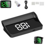 Head up Display Car GPS Digital Speedometer, Heads Up Display for Cars Windshield with MPH SpeedCar Digital GPS Hud, USB Cable Plug and Play (White, PMH)