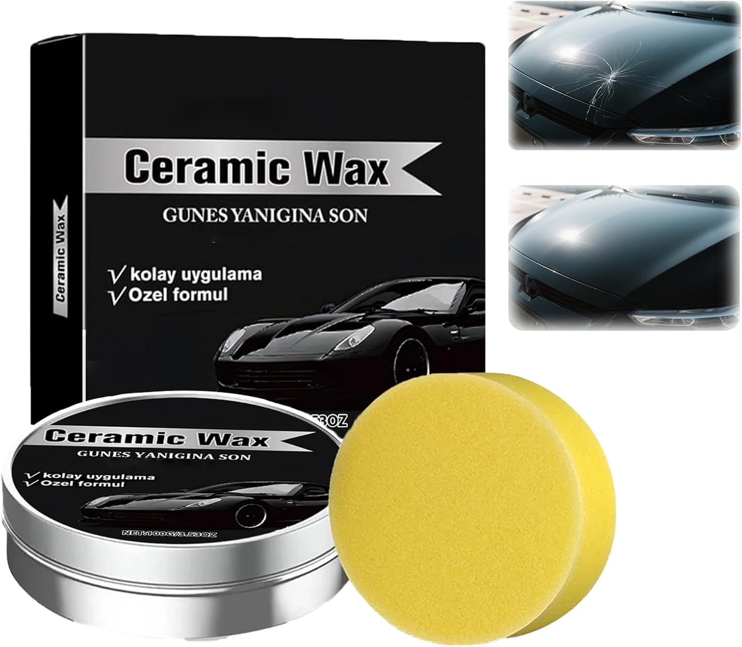 61w5rlEbJ8L._AC_SL1500_.jpg Titanium Ceramic Wax Cream for Cars,Advanced Car Coating & Polishing Wax,Strong Protection & Long-Lasting Shine,Waterless Ceramic Spray Wax,Safe for All Paint,Includes Microfiber Sponge (1 PCS) - Image 1