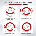 Car Steering Wheel Cover, 15 inch Carbon Fiber Microfiber PU Leather Elastic Steering Wheel Protector, Universal Car Accessories (Gray) - Image 5