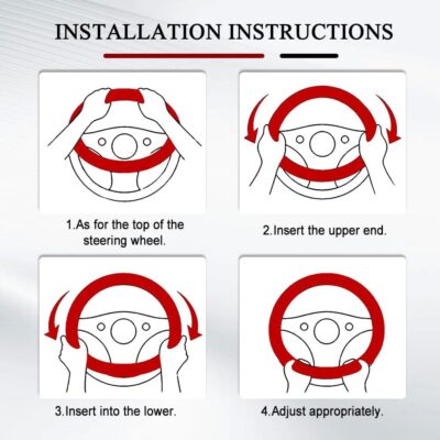 Car Steering Wheel Cover, 15 inch Carbon Fiber Microfiber PU Leather Elastic Steering Wheel Protector, Universal Car Accessories (Gray) - Image 5