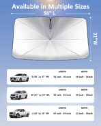 Foldable Windshield Sun Shade Umbrella Reflective Car Window Cover with Bendable Handle, Heat Blocker for SUV, Truck, Sedan Ideal Gifts for Men & Women - Image 5