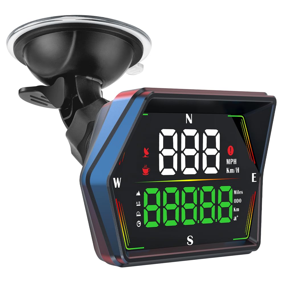 61wSqqQnlcL._SL1001_.jpg HUD Heads Up Display for Cars 2025 New Universal Digital GPS Speedometer LED Display with MPH Speed Compass Overspeed Alarm Fatigued Driving Alert,USB Cable Plug and Play for All Vehicle - Image 1