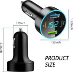 4-Port USB Car Charger,Car Charger Adapter with Blue LED,PD+QC3.0+Type C Ports Car Charger Adapter for Car Truck SUV Compatible with iPhone/Android (QC3.0+PD+2.4A+Type-C) - Image 2
